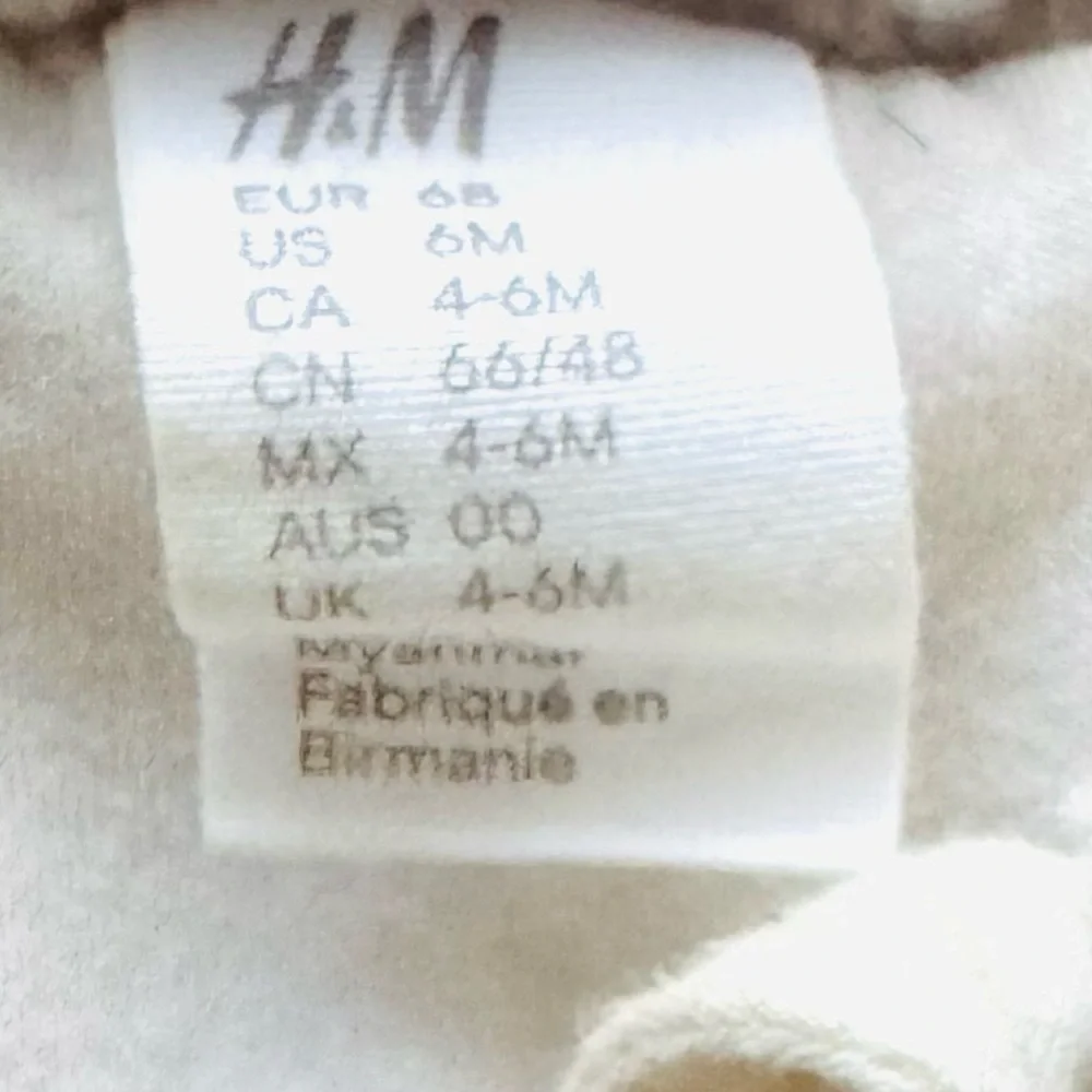 H&M faux shearling teddy jacket in cream color sz 6 months